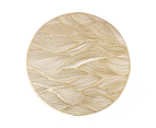 Heat Resistant Placemat Wide Application PVC Table Decor Round Protector Mat for Kitchen-Golden