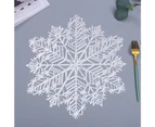 Decorative Delicate Placemat PVC Hollow Snowflake Shape Cup Pad for Kitchen-Silver - Silver