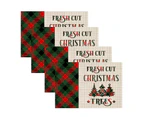 4Pcs/Set Christmas Style Place Mat Wide Application Flax Adorable Santa Claus Pattern Dinner Mat for Home-2