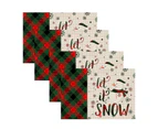 4Pcs/Set Christmas Style Place Mat Wide Application Flax Adorable Santa Claus Pattern Dinner Mat for Home-4