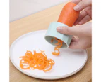 Non-slip Manual Vegetable Spiral Cutter Anti-rust Stainless Steel Convenient Use Vegetable Spiral Slicer Kitchen Tools-Green