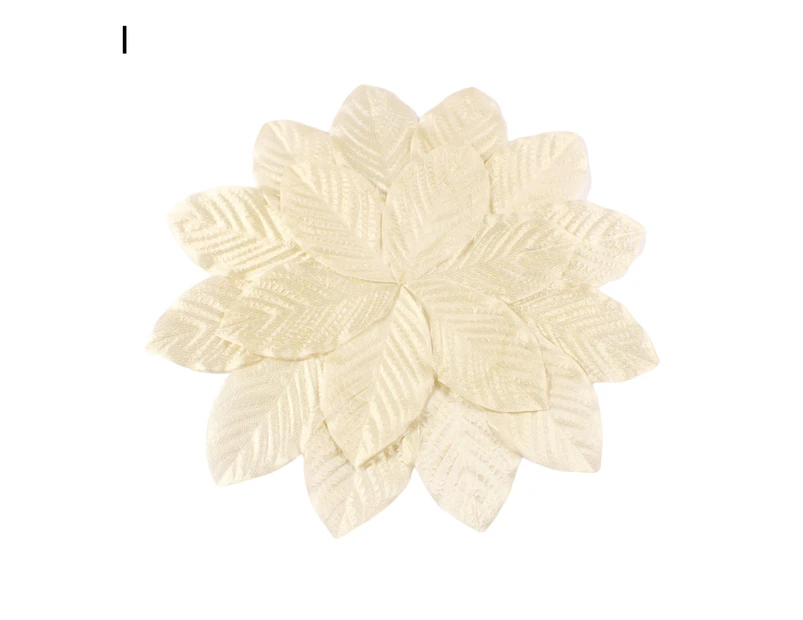 Table Placemat Nordic Heat Resistant PVC Ginkgo Leaves Stitching Flower Table Mat for Kitchen-I