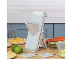1 Set Vegetable Slicer Food Grade Rust-proof ABS Potato Cucumber Vegetable Chopper with Container Set for Home-Grey & White