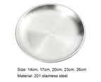 Dinner Plate Decorative Anti-rust 201 Stainless Steel Smooth Surface Western Food Tray Household Supplies-Silver - Silver