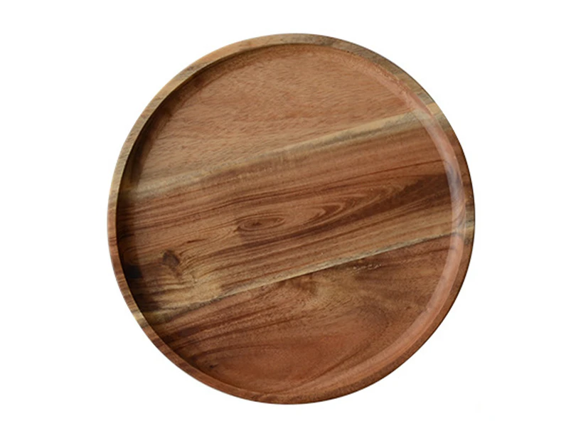 Snack Plate Round Shaped Space-saving Wooden Sandwich Bread Tea Tray Tableware