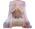 Household Dome Princess Bed Curtain Canopy Kids Room Mosquito Fly Insect Net-Pink Grey