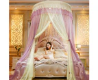 Household Dome Princess Bed Curtain Canopy Kids Room Mosquito Fly Insect Net-Pink Grey