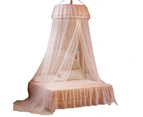 Mosquito Net Round Top Stimulation Butterfly Pin Polyester Fiber Decorative Bed Canopy for Student-Jade Color