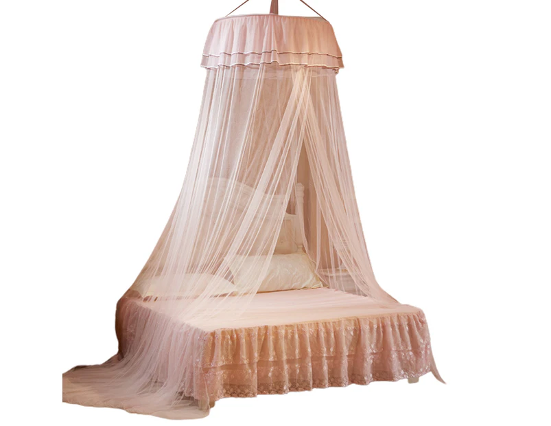Mosquito Net Round Top Stimulation Butterfly Pin Polyester Fiber Decorative Bed Canopy for Student-Jade Color