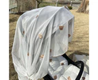 Mosquito Net Embroidered Anti-mosquito Fine Mesh Convenient Breathable Stroller Net Cover for Daily Use -A