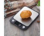 Ultra Thin Digital Electronic Weight Scale LCD Display Kitchen Food Measure Tool-Black 5KG/1g