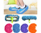 Multifunctional House Floor Polishing Dust Cleaning Mop Slipper Lazy Shoes Cover-Purple