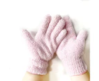 1 Pair Cleaning Gloves Ultra Soft Efficient Dust Removal Car Care Microfiber Coral Fleece Car Wash Gloves for Bathroom-Pink
