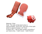 1 Set Bath Towel Multi-use Strong Friction Fiber Scrub Wash Massage Body Exfoliator Towel for Home-Brick Red