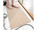 Anti-skid Mat Quick Drying Super Absorbent Suction Cup Shower Floor Carpet with Drain Hole for Bathroom-Apricot