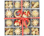 56-piece straw star set - Christmas tree decorations - Straw pendants for the Christmas tree - natural Christmas tree hangings - Christmas decorations