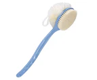 Shower with Bristles and Loofah Body Scrubber with Long Handle Sponge Brush
