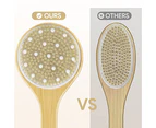 Dual-Sided Long Handle Shower Brush with Soft and Stiff Bristles Exfoliating Back Scrubber for Wet or Dry