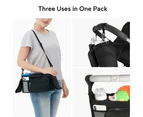 Multifunctional Organizer with Detachable Pocket Mobile Shoulder Strap Pushchair Baby Stroller Black