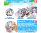 12 Pieces 24 " 16 " Inflatable Beach Balls Clear Confetti Glitter Beach Toys Party Decorations Summer Jumbo Pool Balls