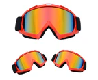 Outdoor Motorcycle Off-road Riding Skiing Glasses Windproof Protection Goggles White+Red