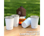 4 Pcs Insulated Metal Cups Double Wall Vacuum Tumbler Drinking Cups