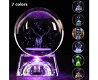 Crystal Ball with Lamp Stand 3D Laser Engraved Decoration Ball, Clear Glass Ball, Christmas Gift for Kids, Birthday Gift for Boy and Girl