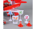 1 Set Airplane Toy High Stability Long Slides Broken-Proof Inertia Airplane Large Storage Transport Aircraft Vehicle Toy for Children Red