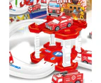 1 Set Assembled Car Playset 360 Rotation DIY Scenes Educational Toy Gliding Rail Car Toy Playset Parking Lot Toys Children Gift  C