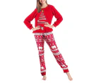 Christmas Matching Family Pyjamas Mens Womens Xmas Pyjama Loungewear Set - Red（Women）