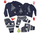 Christmas Matching Family Pyjamas Mens Womens Xmas Pyjama Loungewear Set - Navy（Men）