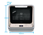 MIDEA Benchtop Mini Dishwasher touch control 1-24 hours delay LED display-MDWMINIC-Champagne-K
