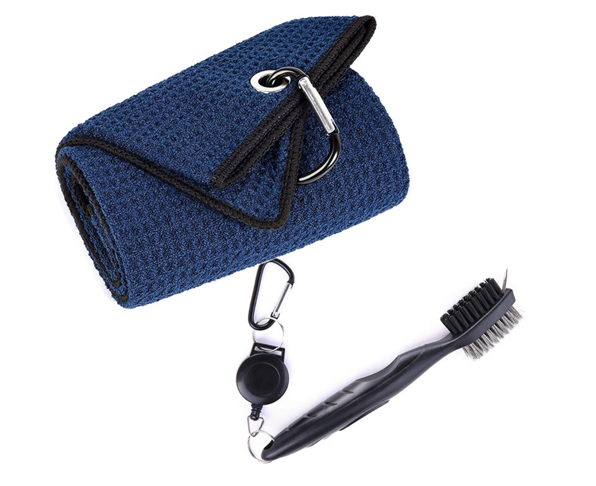 Golf Club Brush Heavy-duty Anti-shedding Golf Accessories Golf Cleaning Tool Brush Towel Kit for Golf Dark Blue