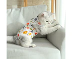 Cat Weaning Suit Cartoon Pattern Anti-licking Skin-friendly Pet Cats Surgical Recovery Suit Pet Supplies-S 4#