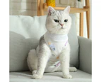 Cat Weaning Suit Cartoon Pattern Anti-licking Skin-friendly Pet Cats Surgical Recovery Suit Pet Supplies-L 3#