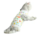 Cat Weaning Suit Cartoon Pattern Anti-licking Skin-friendly Pet Cats Surgical Recovery Suit Pet Supplies-S 6#