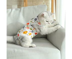 Cat Weaning Suit Cartoon Pattern Anti-licking Skin-friendly Pet Cats Surgical Recovery Suit Pet Supplies-L 4#