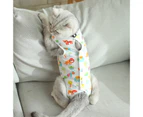 Cat Weaning Suit Cartoon Pattern Anti-licking Skin-friendly Pet Cats Surgical Recovery Suit Pet Supplies-L 6#
