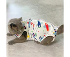 Cat Recovery Suit Professional Breathable Surgical Body Suit Pet Cat Postoperative Clothing Pet Clothes-S 1#