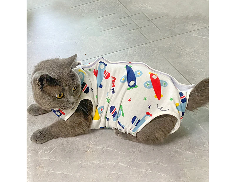 Cat Recovery Suit Professional Breathable Surgical Body Suit Pet Cat Postoperative Clothing Pet Clothes-S 1#