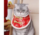 Cat Shawl Chinese Style Keep Warmth Soft Texture Pet Round Drool Bibs Pet Accessories 2#