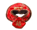 Cat Shawl Chinese Style Keep Warmth Soft Texture Pet Round Drool Bibs Pet Accessories 3#