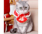 Cat Shawl Chinese Style Keep Warmth Soft Texture Pet Round Drool Bibs Pet Accessories 1#