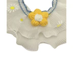 Adjustable Pet Bib Decorative Lace Bowknot Flower Fake Pearl Pet Scarf Puppy Supplies-S 2#
