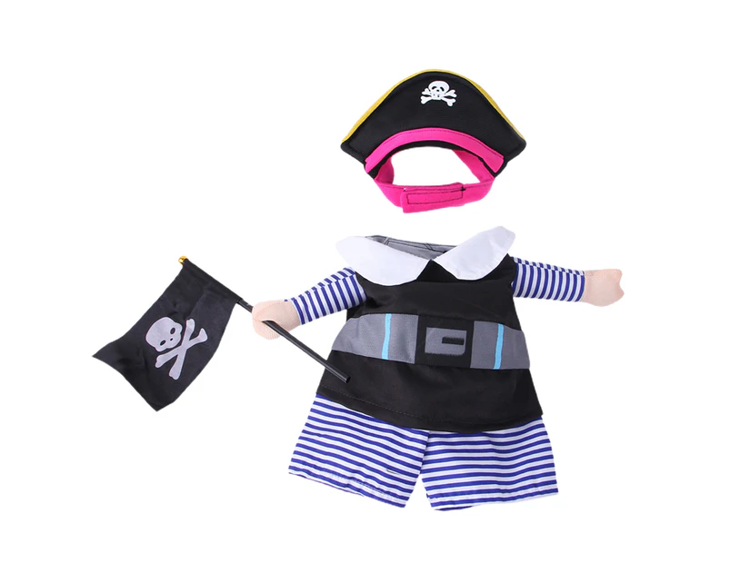 Pet Costume Cosplay Improve Ambience Dress-up Funny Pet Pirate Dog Cat Clothes for Outdoor-L