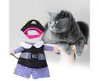 Pet Costume Cosplay Improve Ambience Dress-up Funny Pet Pirate Dog Cat Clothes for Outdoor-L