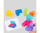 Children Educational Wooden Cube Building Block Assembly Set Kids Puzzle Toys