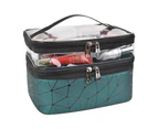 Toiletry Bag Double Layer Cosmetic Bag Transparent Large Travel Makeup Bag Organizer Wash Bag for Men & Women Premium Quality Wash Bag - Green