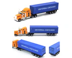 1/65 Diecast Alloy Container Truck Engineering Vehicle Model Education Kids Toy