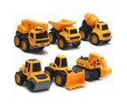 6Pcs Car Model Engineering Car Design Kids Toy 1/60 Scale Interactive Play Excavator Truck Toy for Outdoor A
